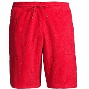 Billionaire Boys Club Terry Jacquard Red Shorts Astronaut Motif Heavyweight NWOT